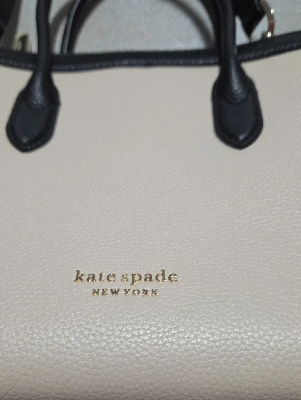 kate spade Cream, Black & Tan Leather Satchel NWOTS.